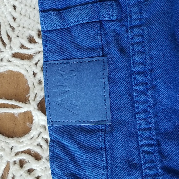 NWOT Zara High Waist Bright Blue Skorts - Picture 8 of 13